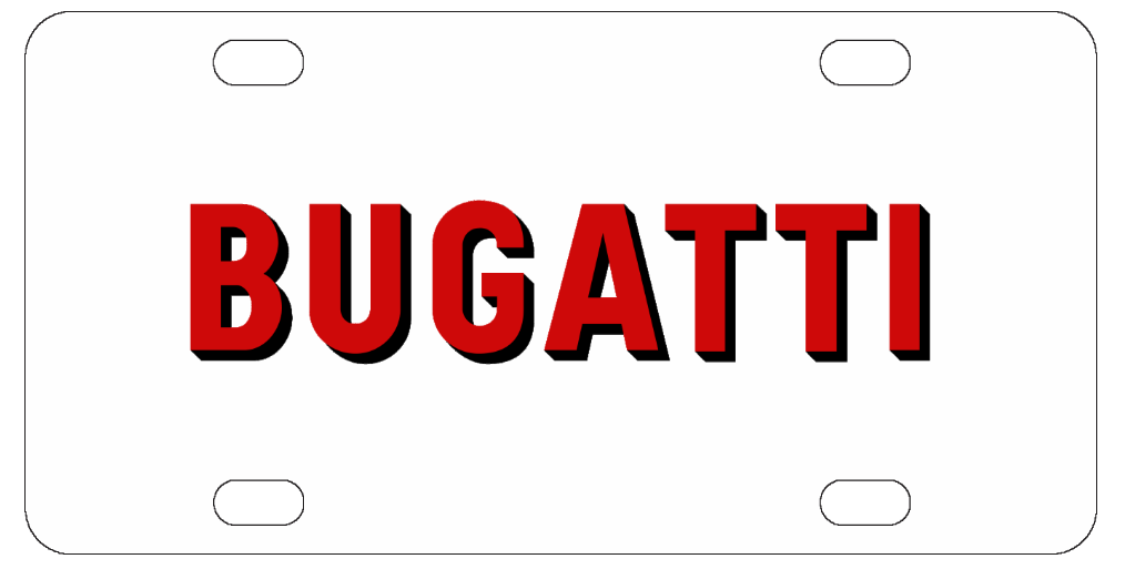 Bugatti License Plate