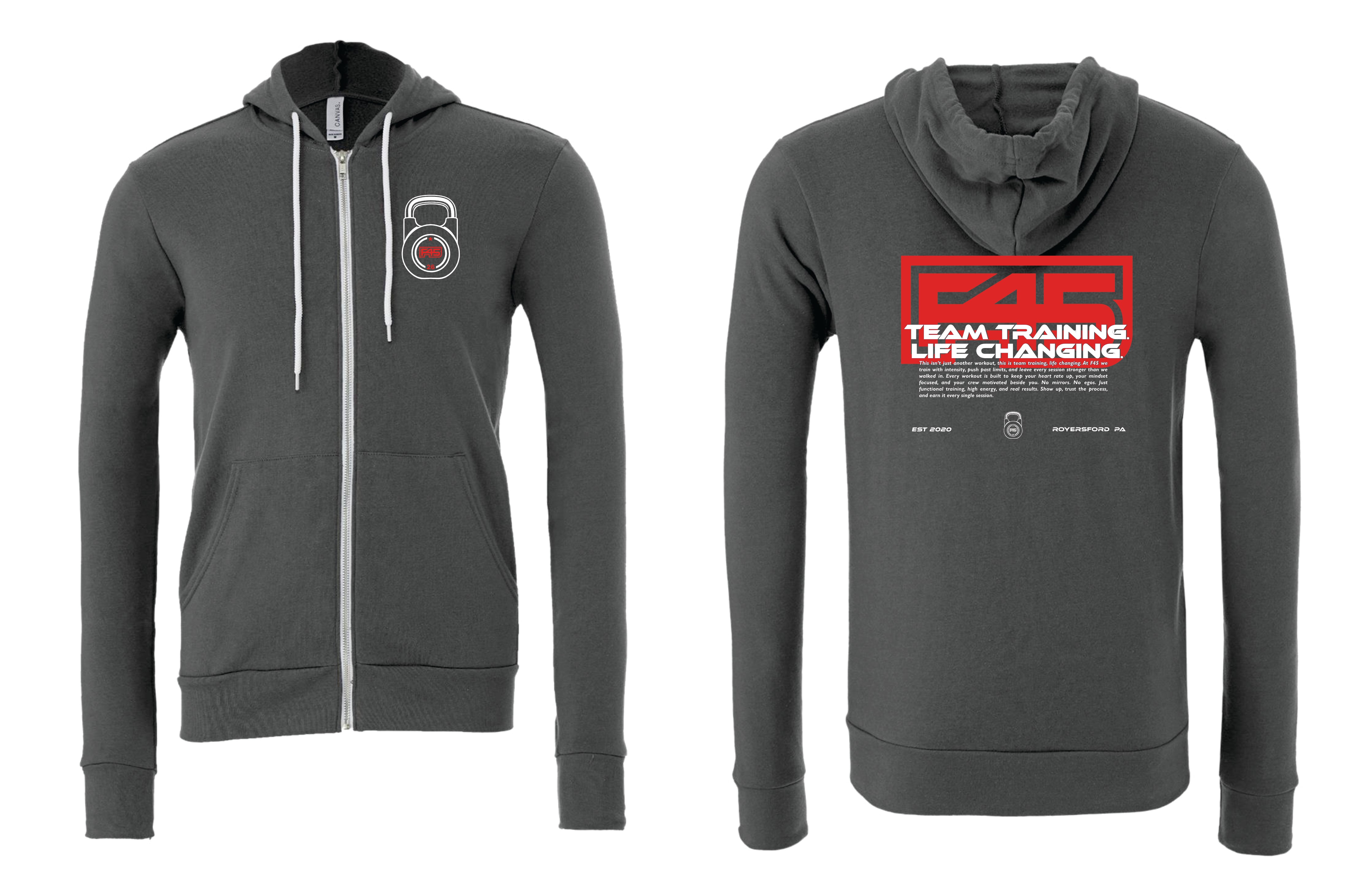 F45 Royersford Team Training 2026 Full Zip Hoodie