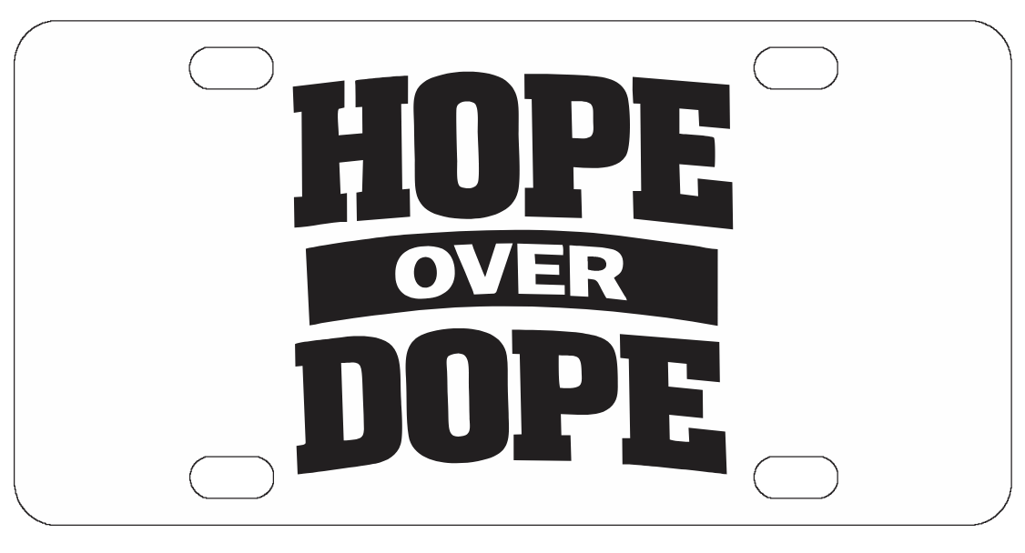 Recovery - Hope Over Dope - License Plate