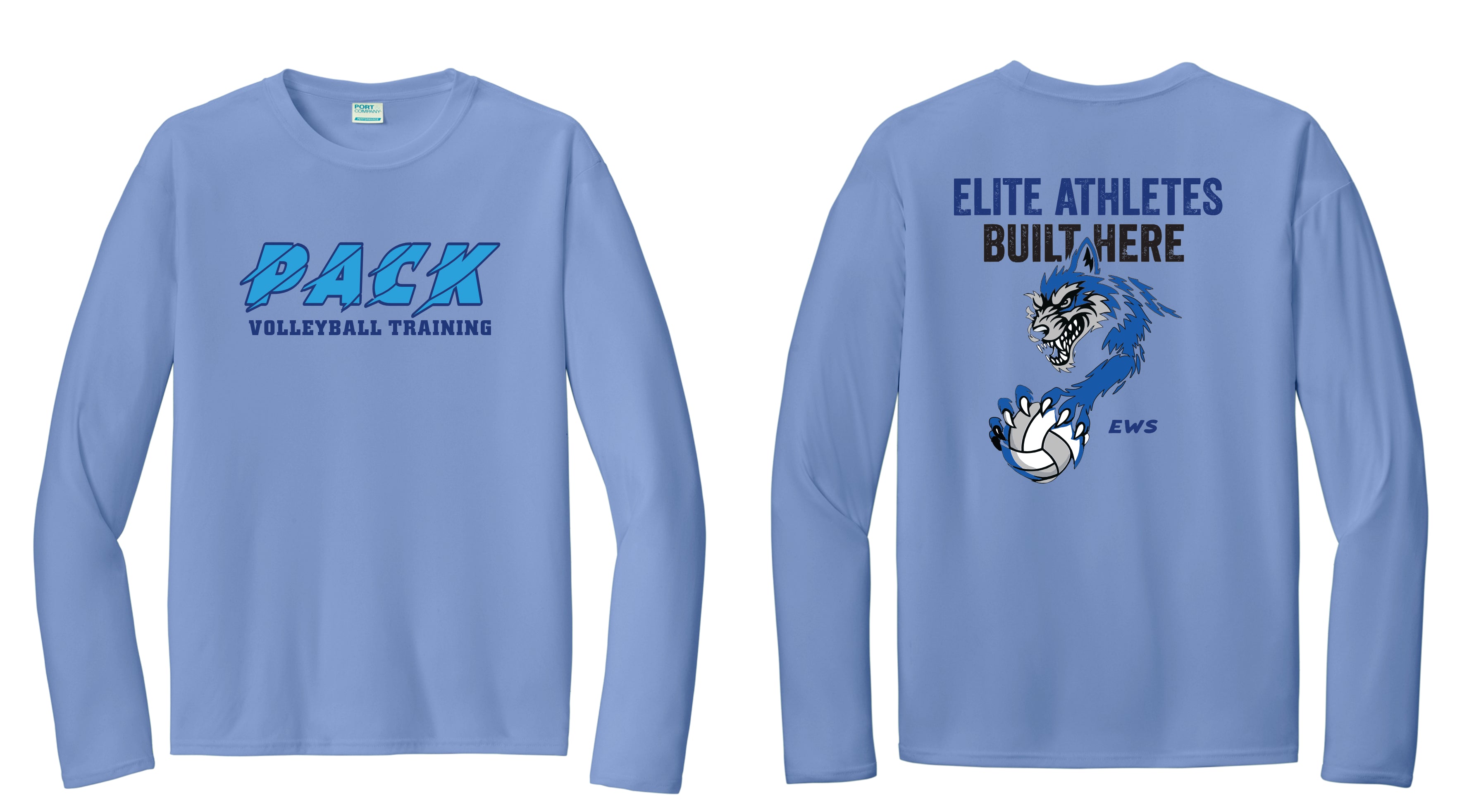 Pack Volleyball Elite Athletes Built Here Performance Long Sleeve Shirt
