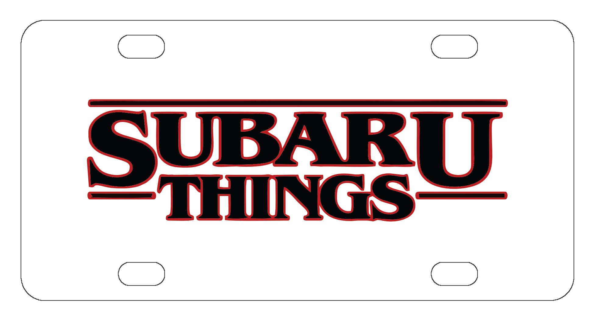 Subaru Things - Stranger Things License Plate