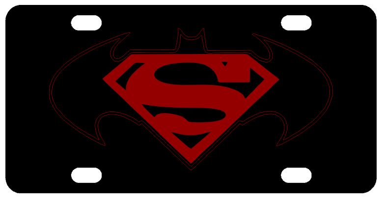 Batman Superman License Plate